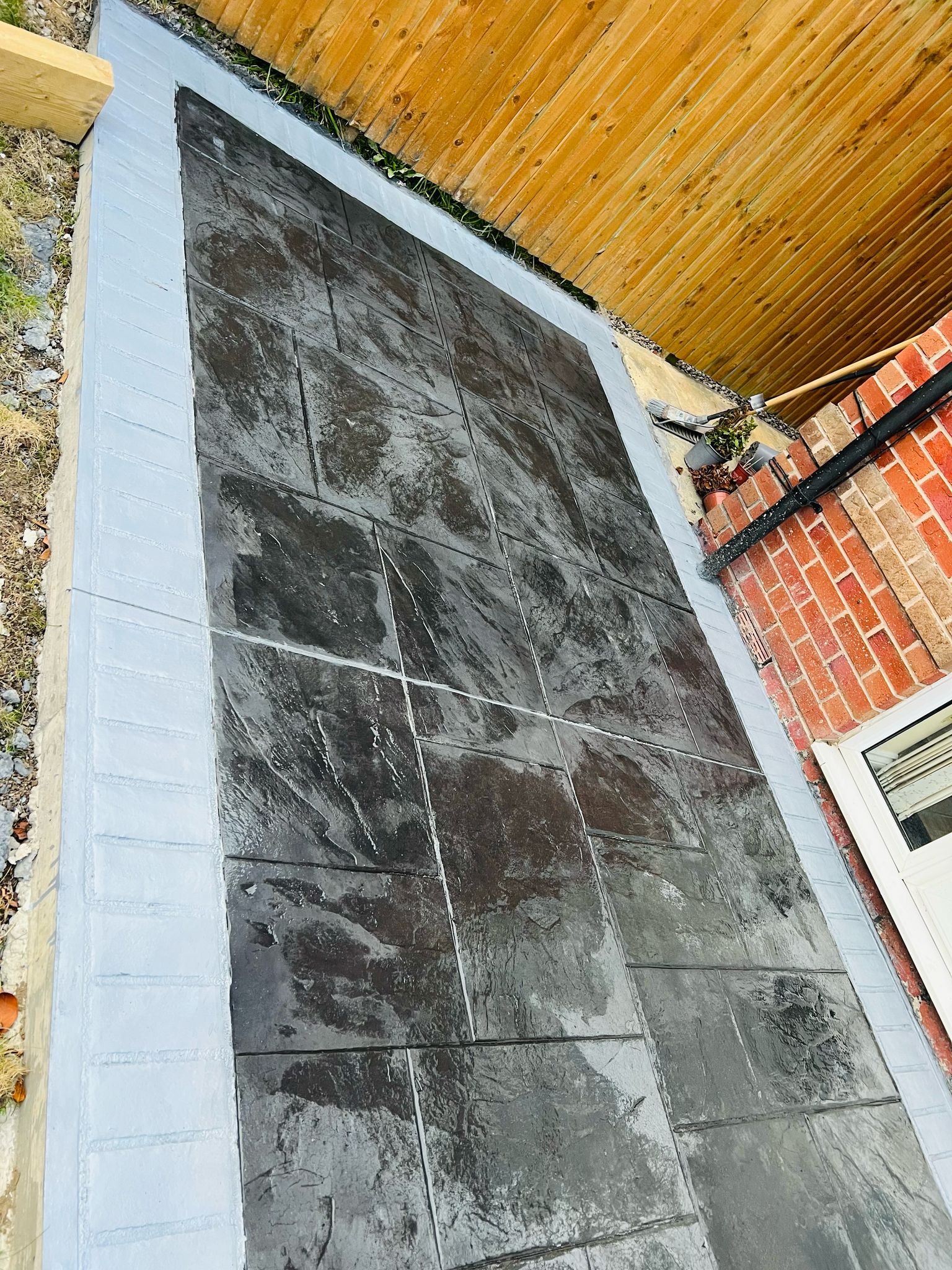 Rectangular stone slabs or flagstones
