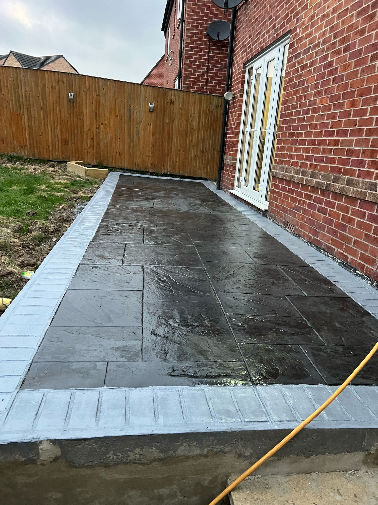 stamped concrete patio or walkway