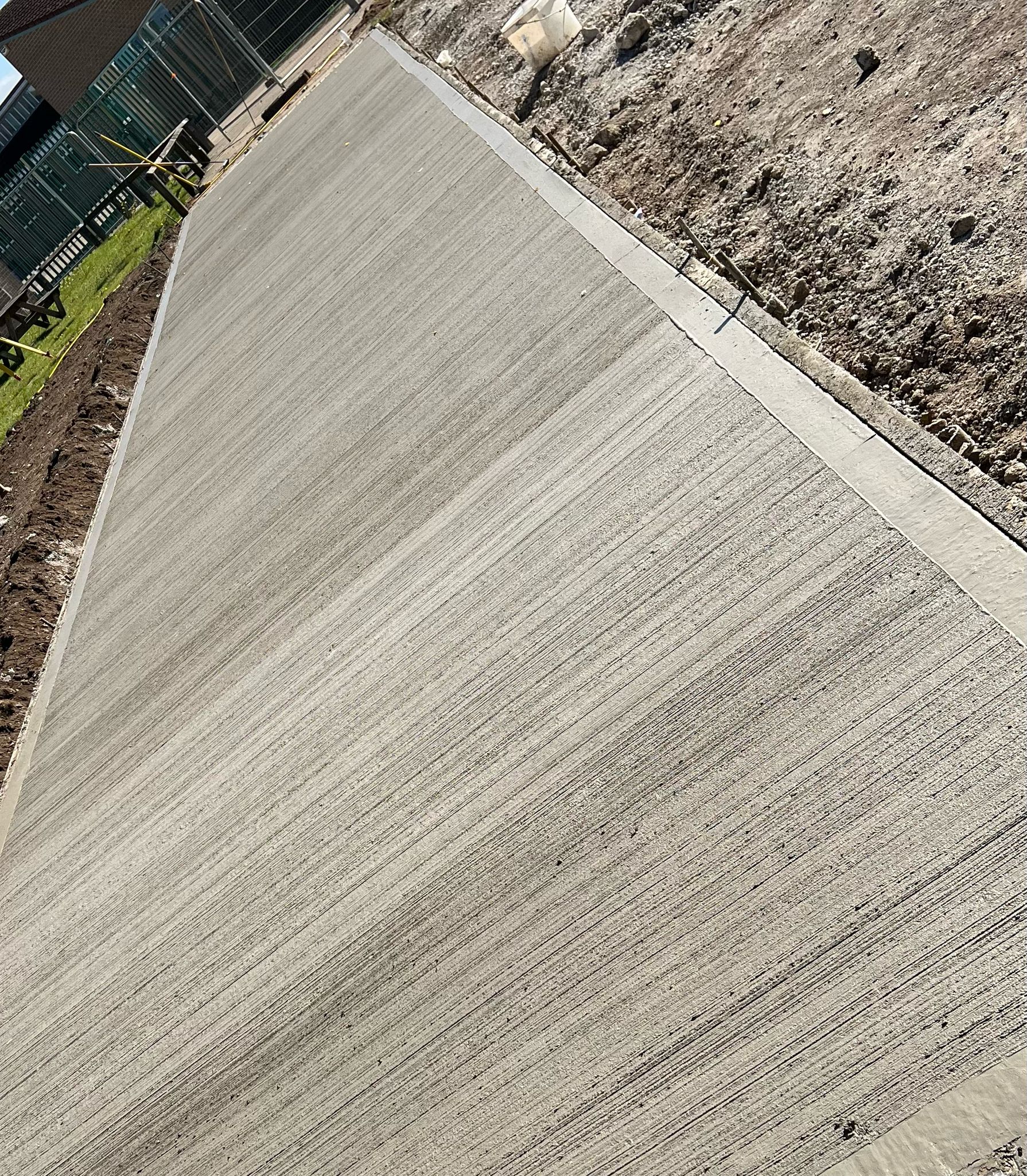 concrete surface that has been broom finished